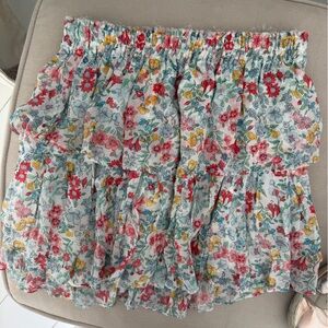 LoveShackFancy Floral Ruffled Skirt Size Small